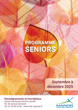 programme seniors septembre-décembre 2025